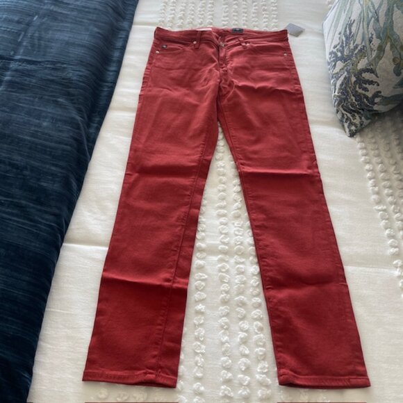 Ag Adriano Goldschmied Denim - AG THE STEVIE ANKLE SLIM STRAIGHT RUST ANTHROPOLOGIE SIZE 27 NWT